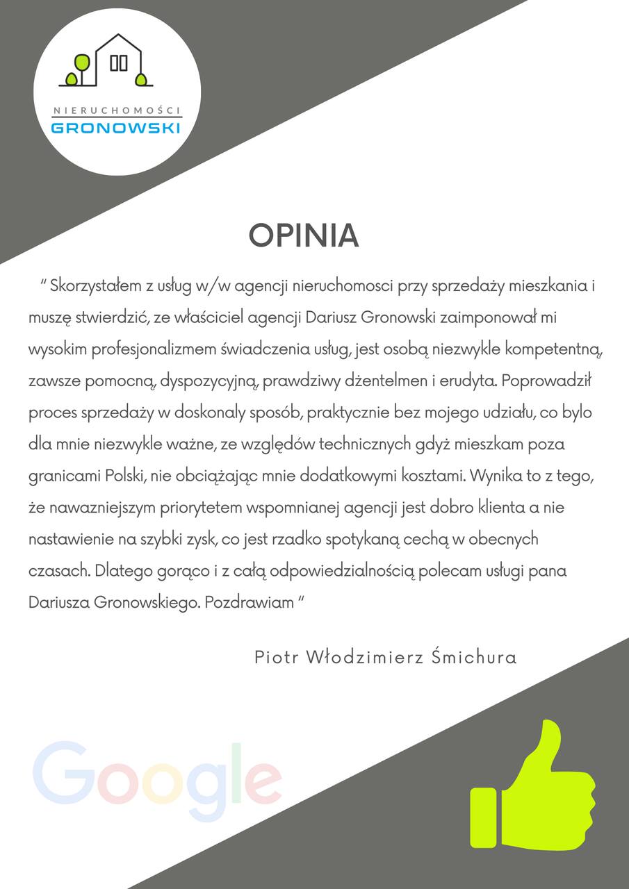 Pozytywna opinia klienta o sprzedaży mieszkania w Inowrocławiu dzięki biuru nieruchomości