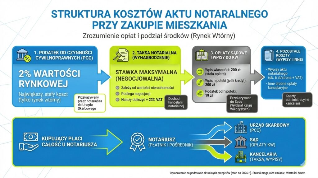 Oplaty notarialne przy kupnie mieszkania struktura kosztow